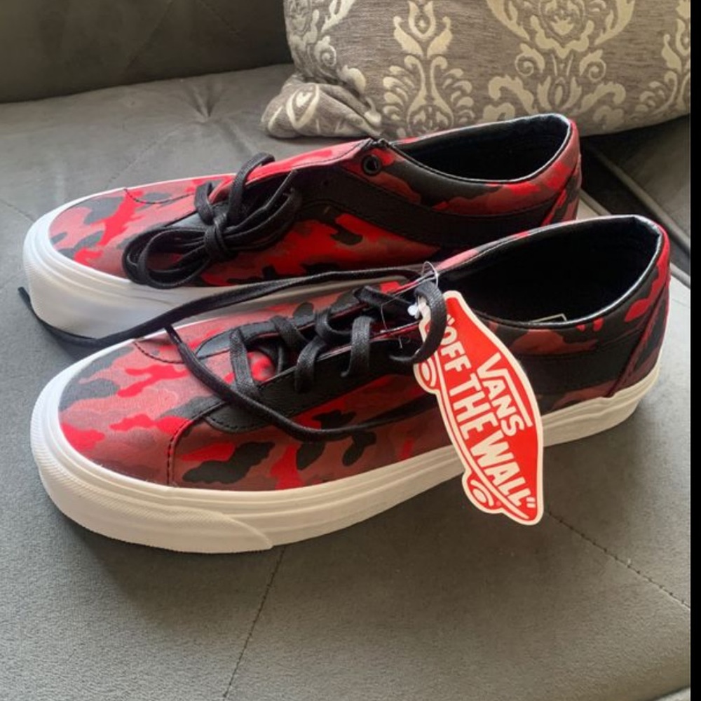 New Vans platform sneakers camo red